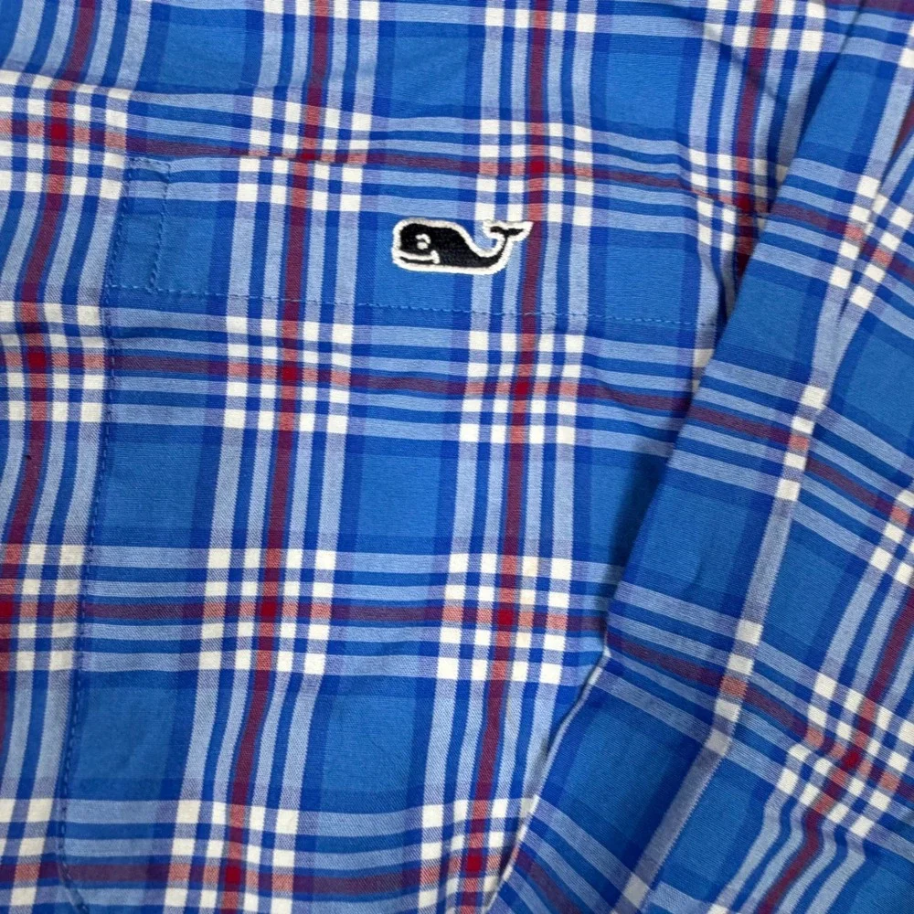 Vineyard Vines Mens Small Classic Fit Tucker Shirt Blue Plaid Button Down Cotton